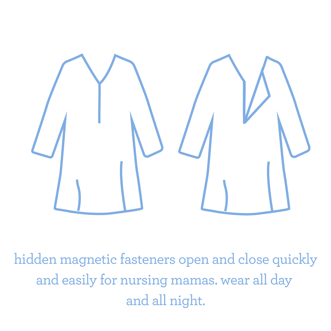 River short sleeve modal magnetic nursing gown