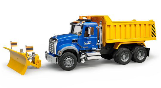 Bruder 02825 MACK Granite Dump Truck w/ Snow Plow Blade