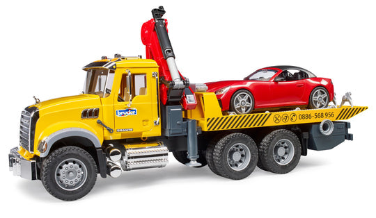 Bruder 02829 MACK Granite Tow-Truck w/ Bruder Roadster *NEW*