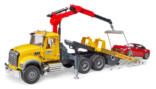 Bruder 02829 MACK Granite Tow-Truck w/ Bruder Roadster *NEW*