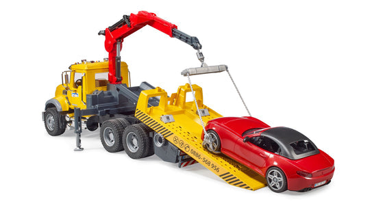 Bruder 02829 MACK Granite Tow-Truck w/ Bruder Roadster *NEW*
