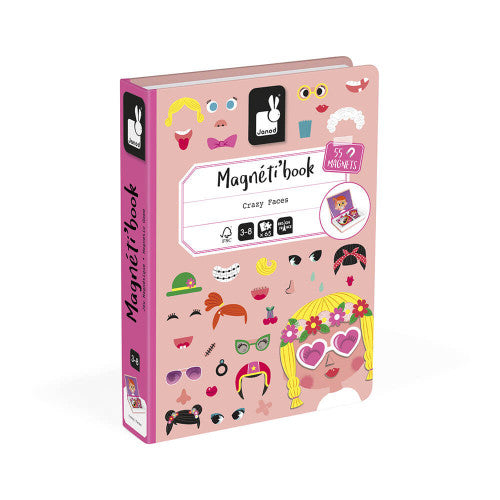 MAGNETI'BOOK CRAZY FACES GIRL, 55 MAGNETS