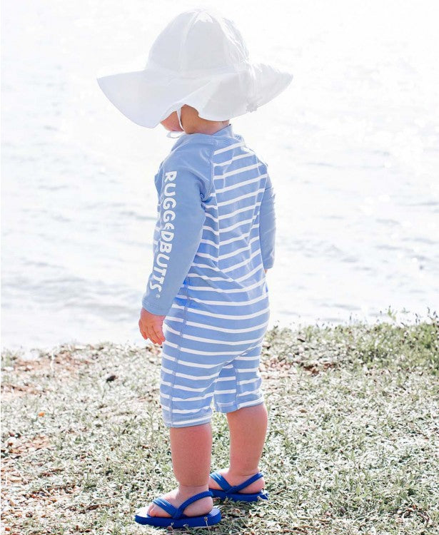 Cornflower Blue Stripe Rash Guard Bodysuit