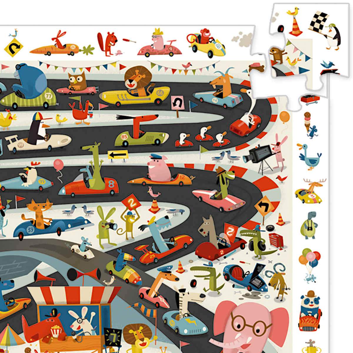 Automobile Rally 54pc Observation Jigsaw Puzzle + Poster