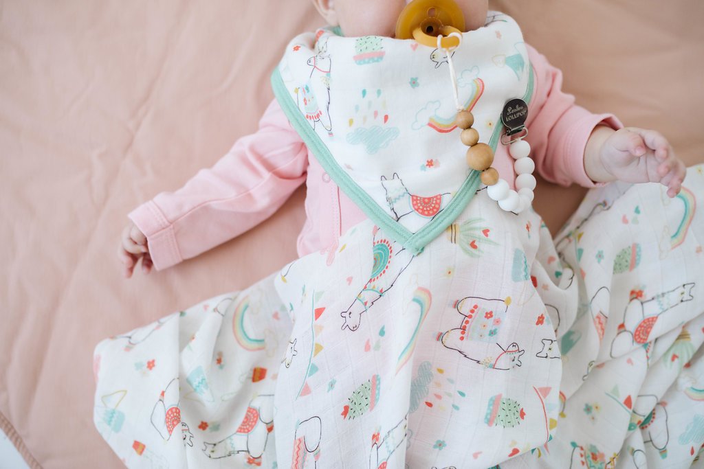 Muslin Bandana Bib Set - Llama