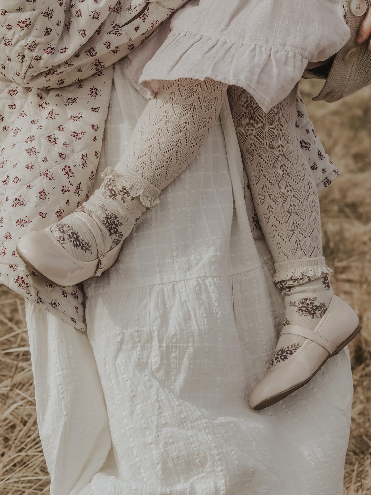 Frill Ankle Sock - Daisy Garden Taupe
