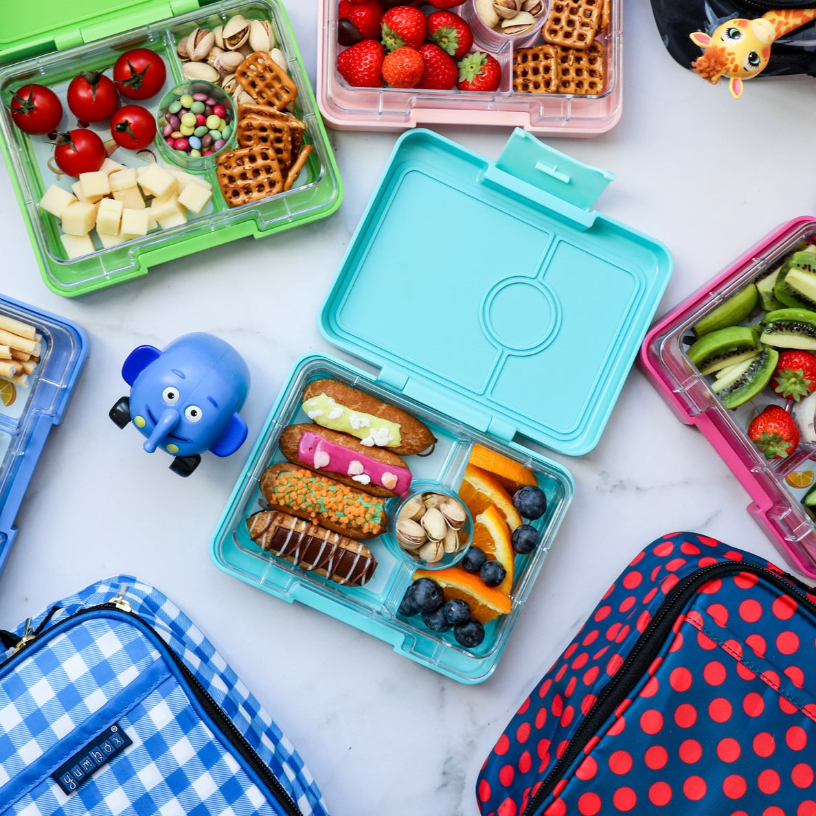 Snack Size Bento Lunch Box Misty Aqua (Rainbow)