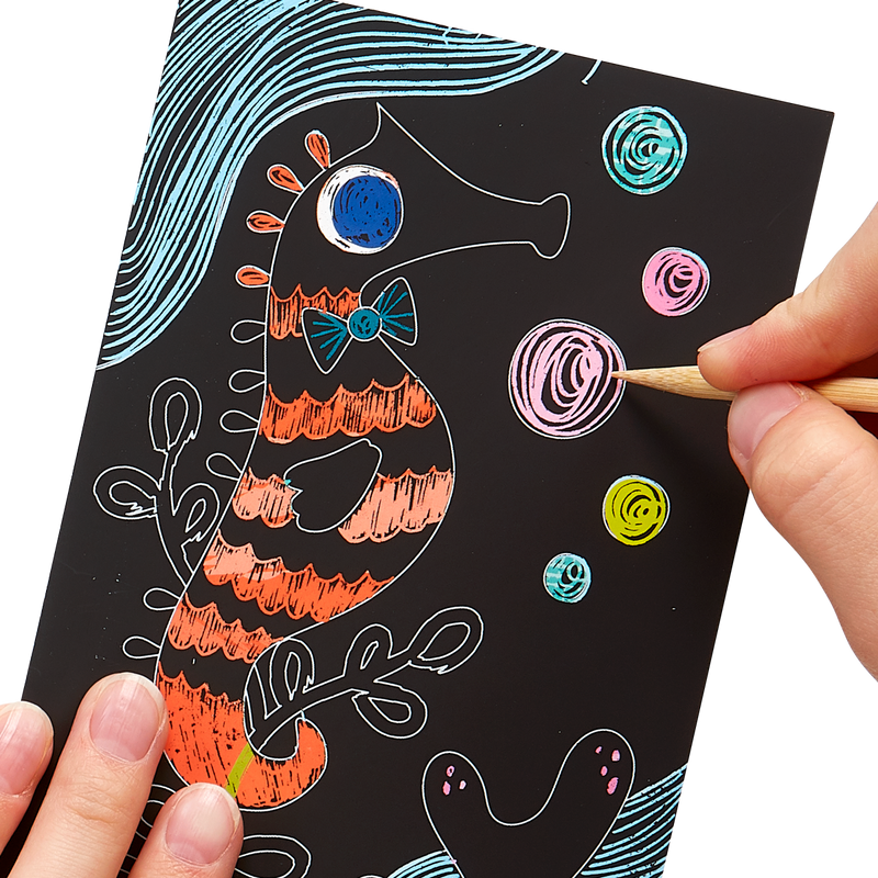 friendly fish scratch and scribble mini scratch art kit – MONSTER KIDS