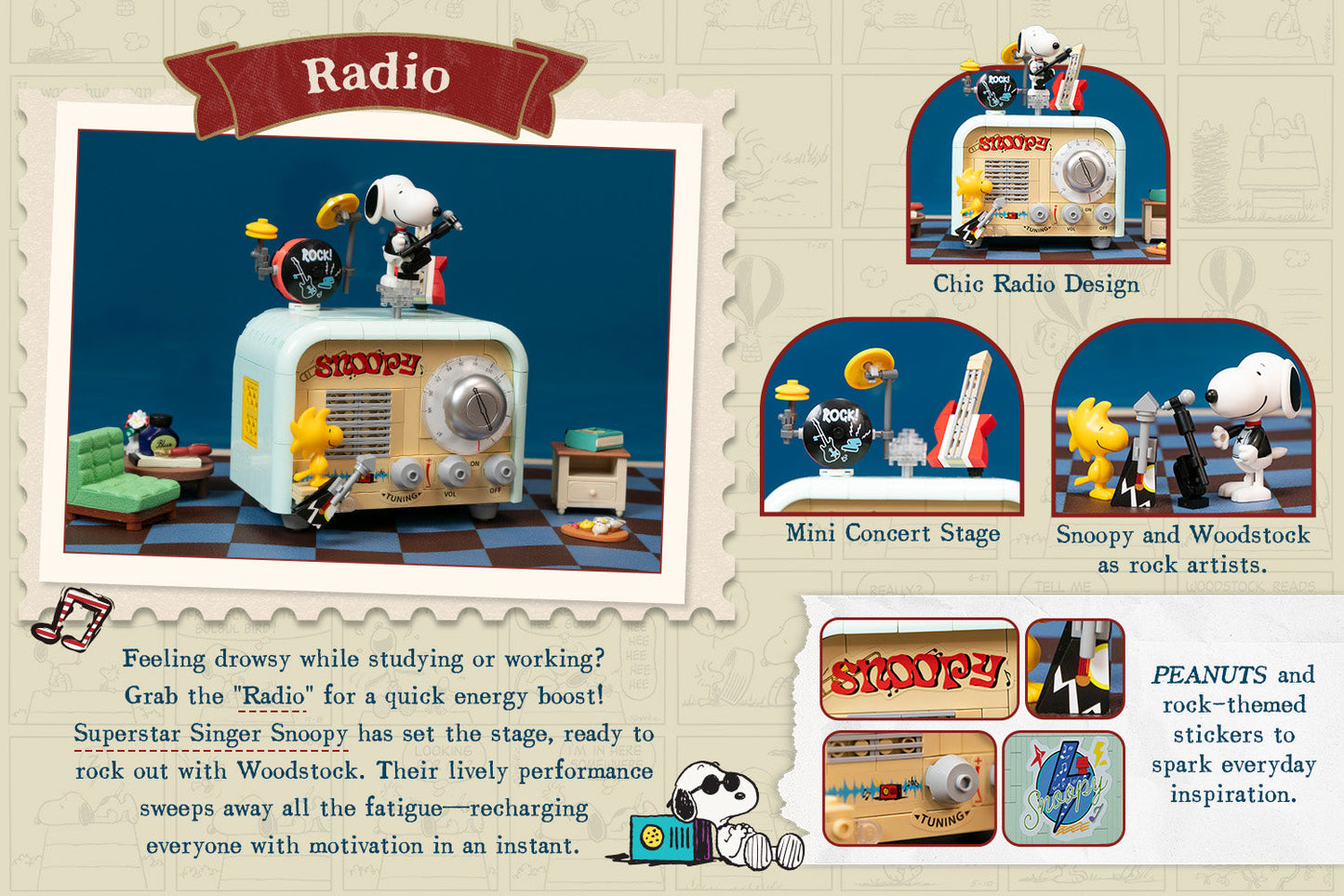 Pantasy x Snoopy Retro Time Series Radio