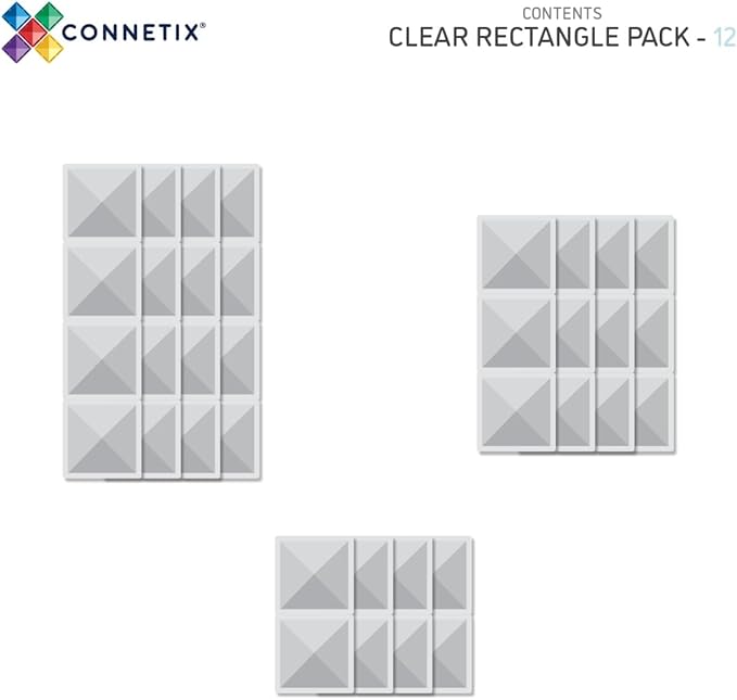 Clear Rectangle Pack 12 pc