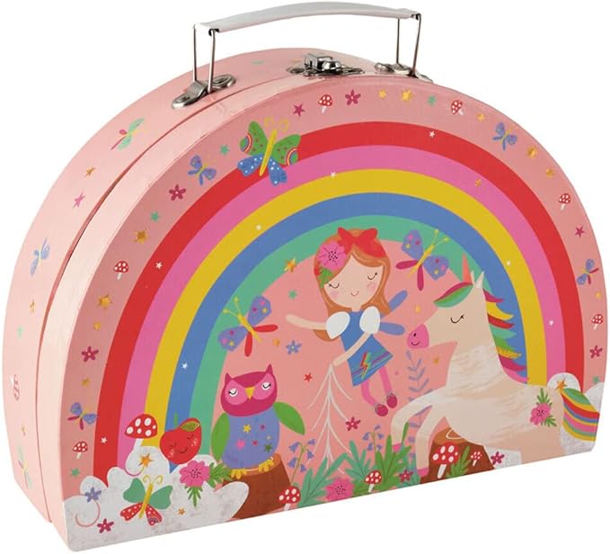 Rainbow Fairy Tin Tea Set in Rainbow Shaped Box, 10-Piece Set