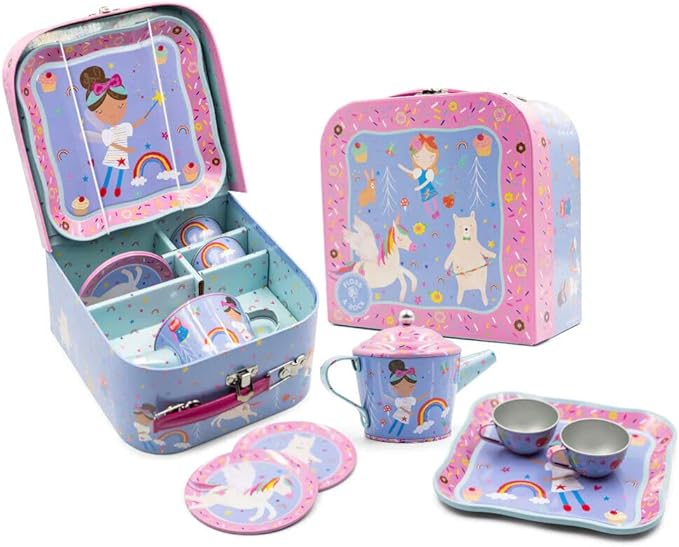 Rainbow Fairy Kids Tin Tea Set, 7 Piece Set
