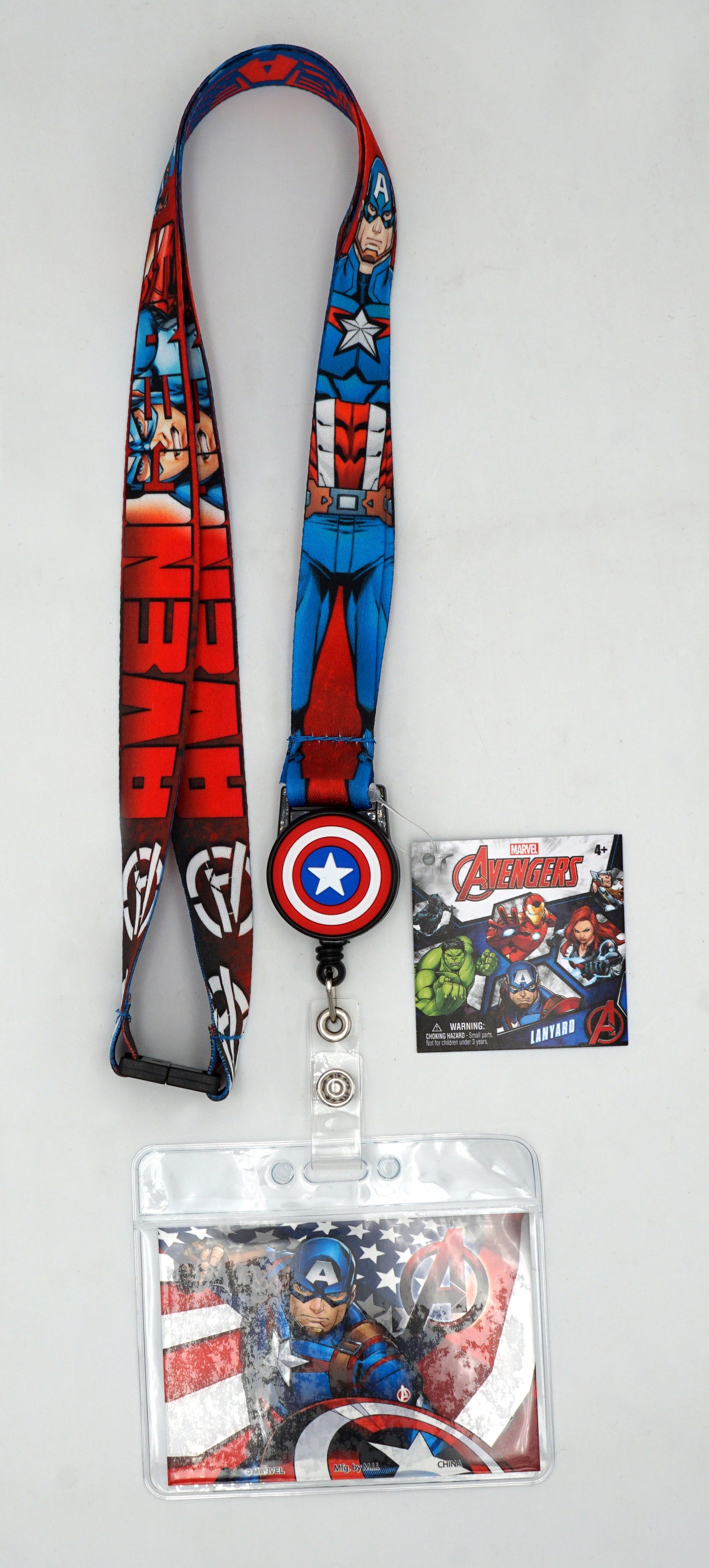 Captain America Lanyard with Retractable Card Hold