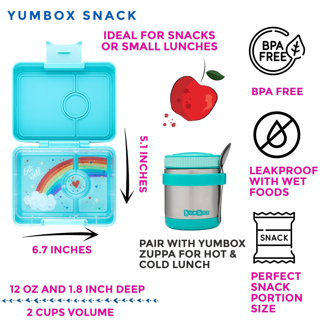 Snack Size Bento Lunch Box Misty Aqua (Rainbow)