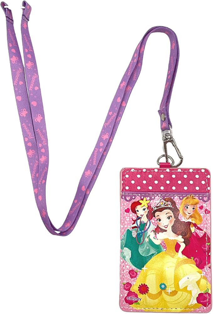 Disney Princess PU Card Holder Deluxe Lanyard