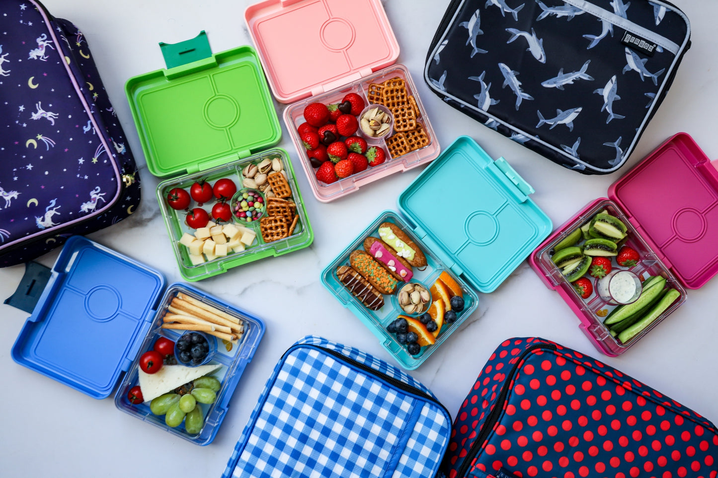 Snack Size Bento Lunch Box Misty Aqua (Rainbow)