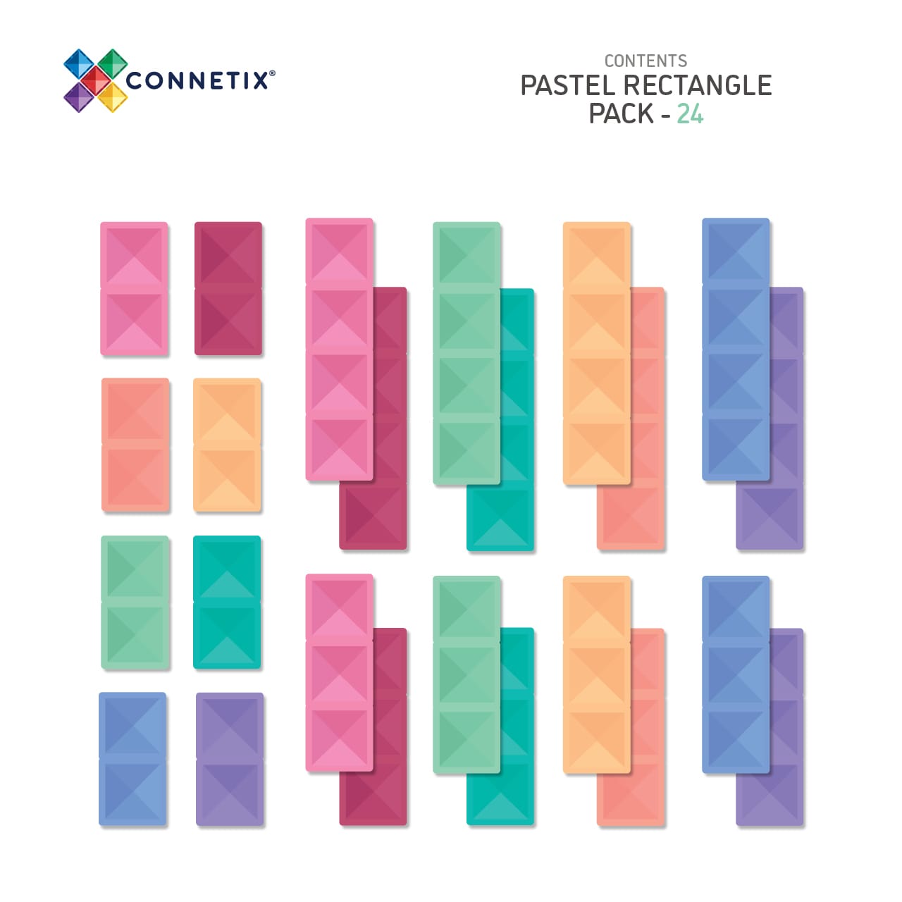 Pastel Rectangle Pack 24 pc