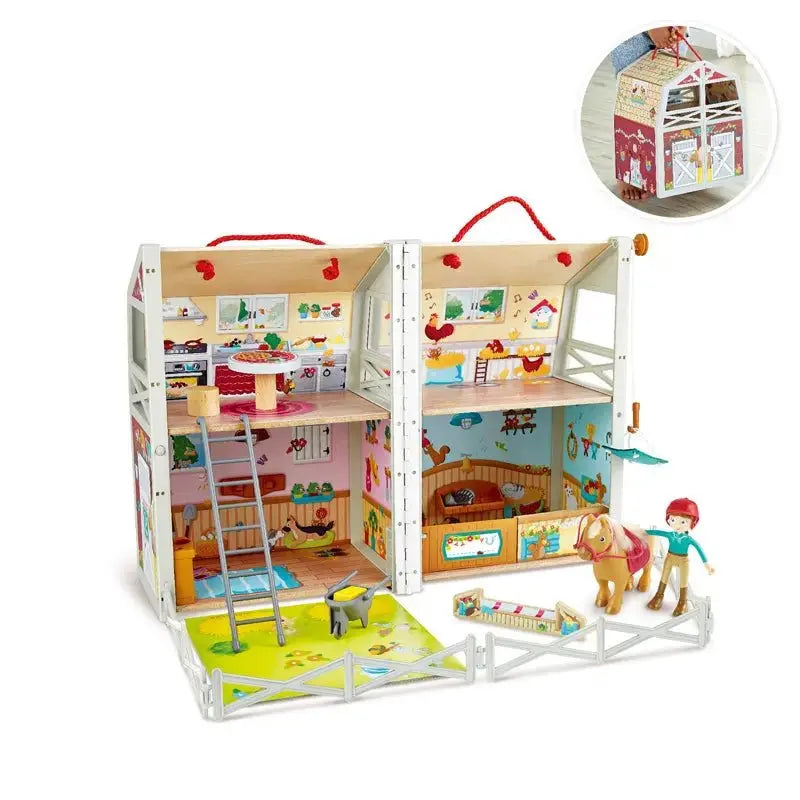 Hape Pony Ranch Barn Stable Club Playset Doll House