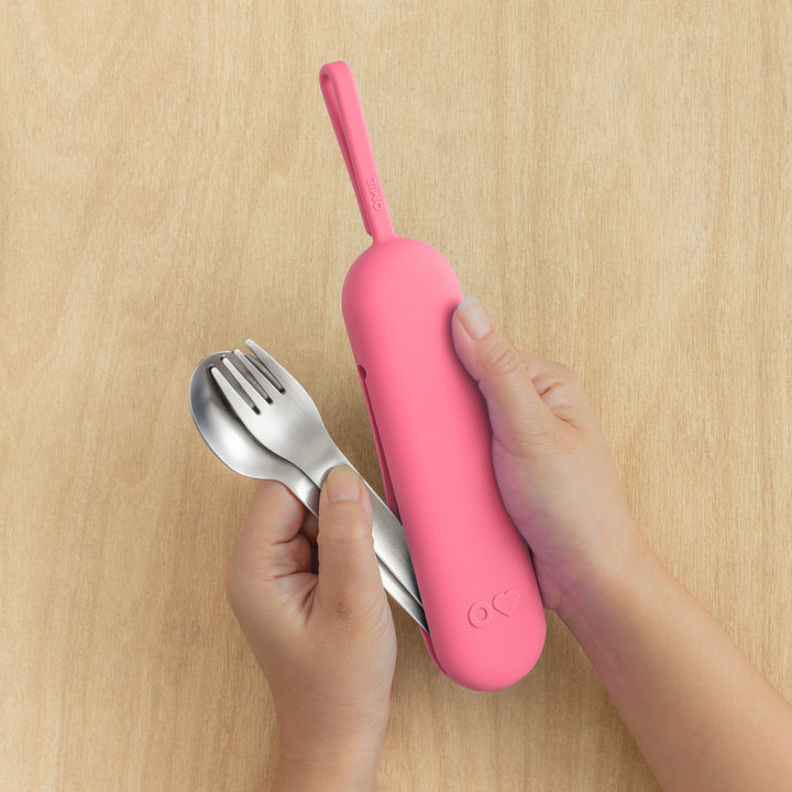 OmieBox UP Pod & Utensil Set Blush