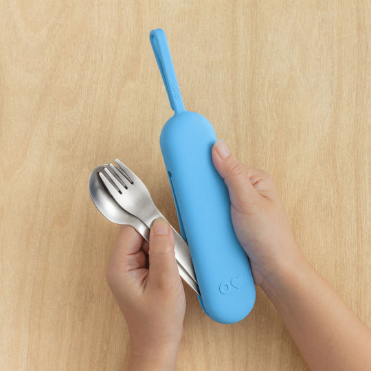 OmieBox UP Pod & Utensil Set Azure