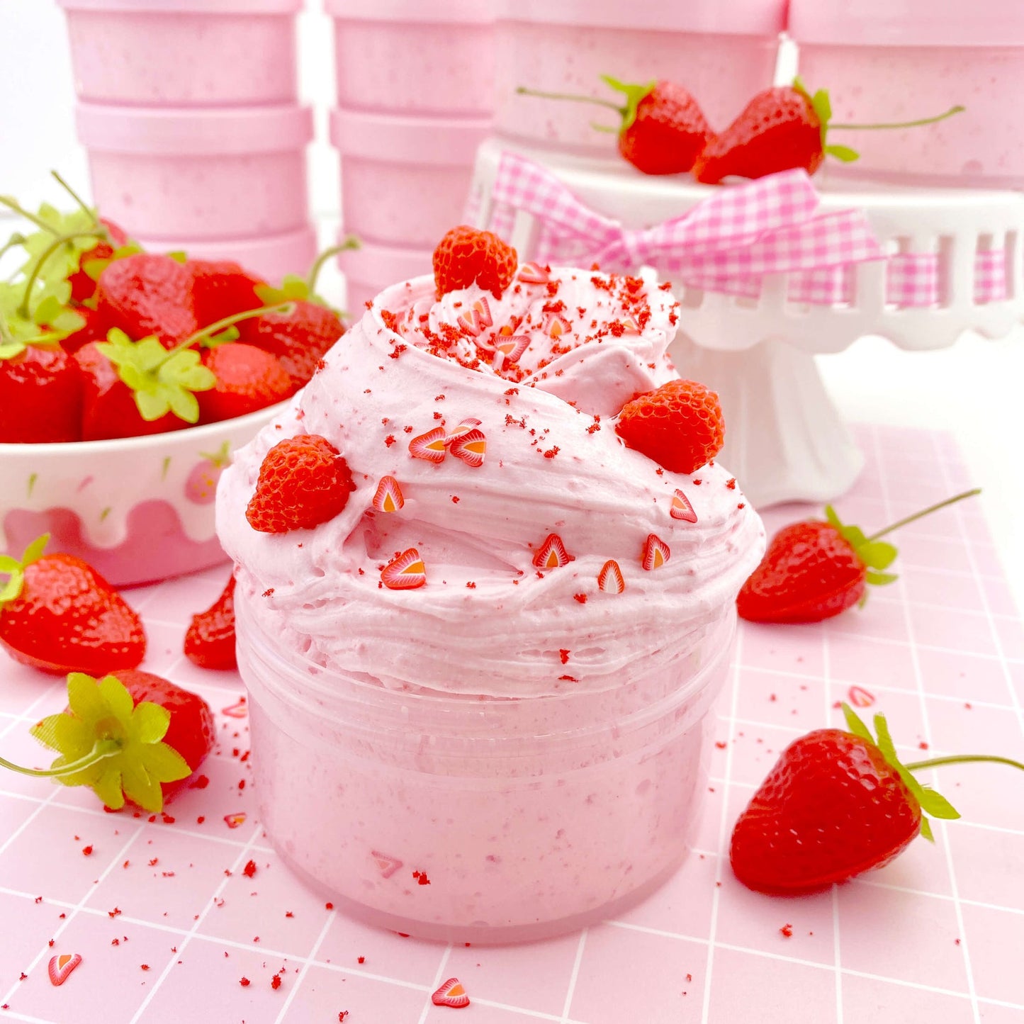 Strawberry Mousse Fluffy Butter Slime