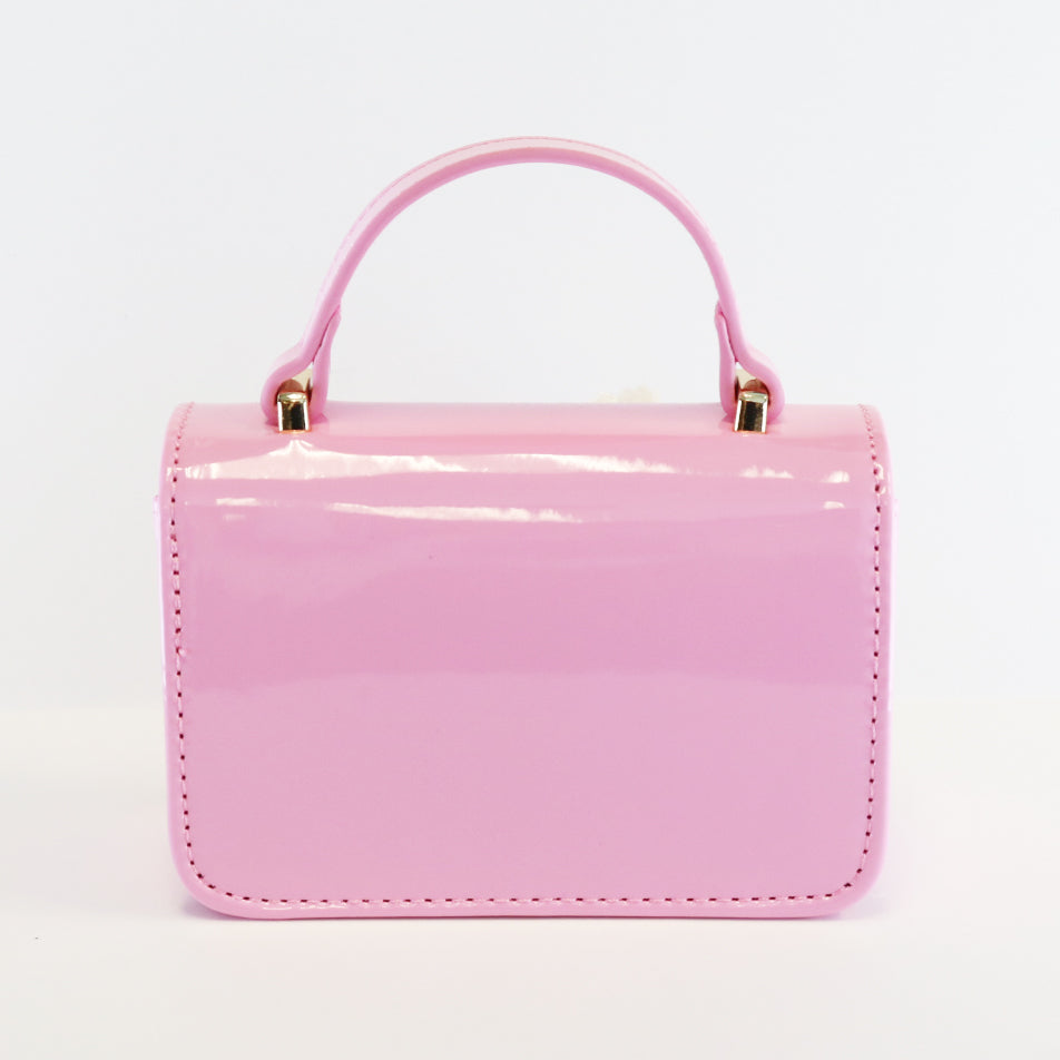 Floral & Charms Patent Leather Purse - Fuchsia