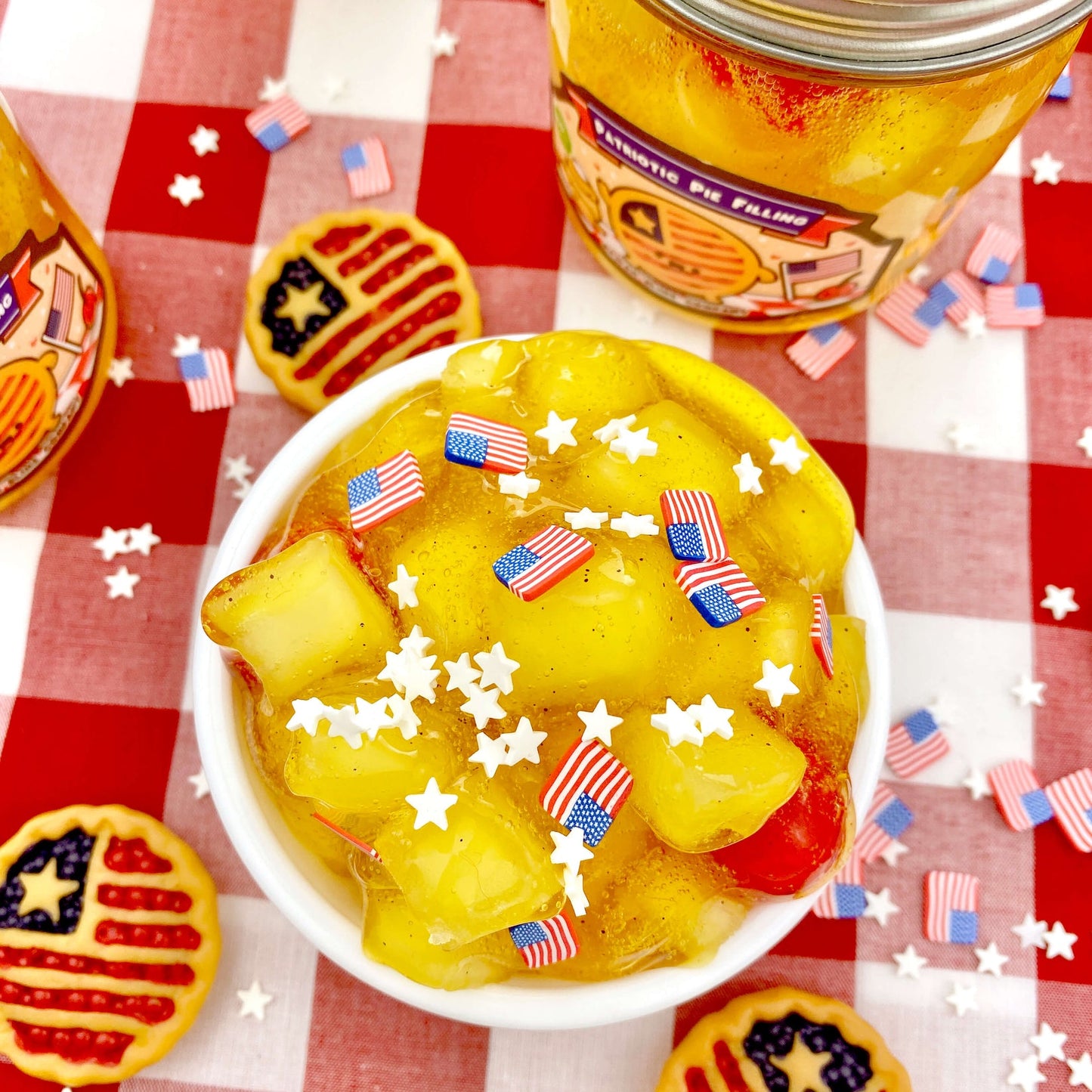 Patriotic Pie Filling Jelly Cube Slime