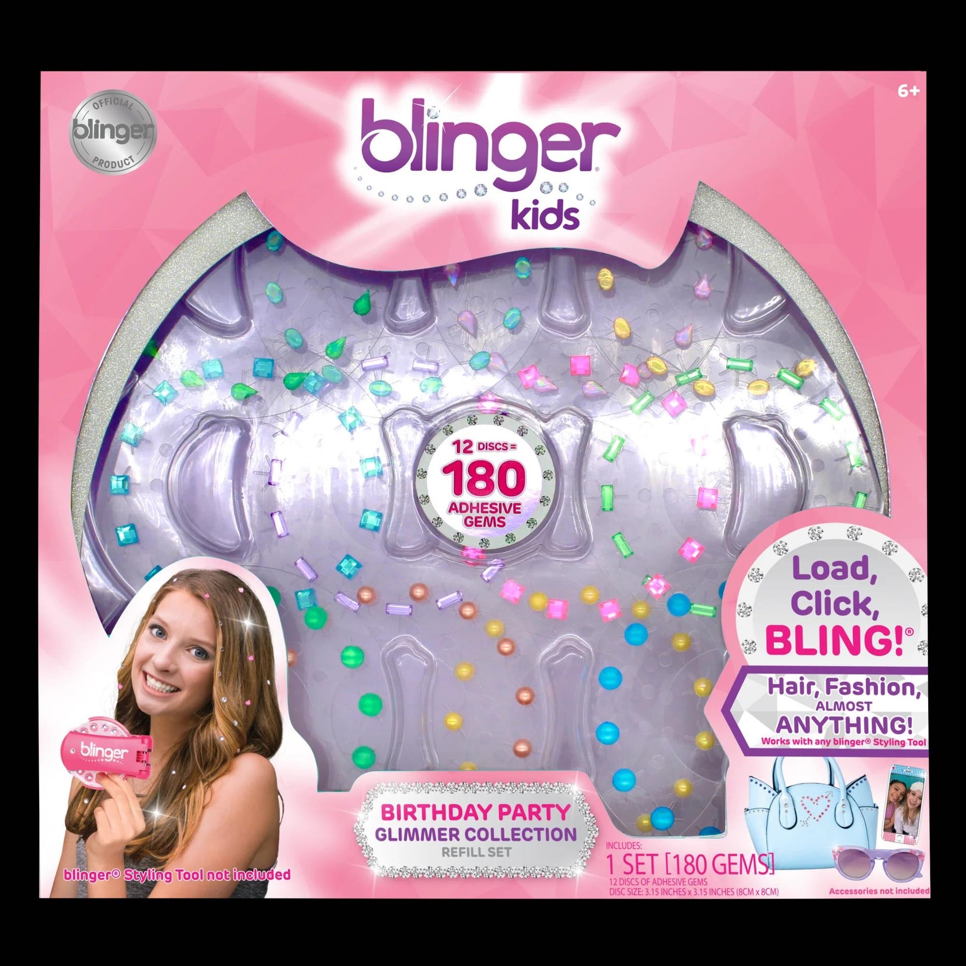 blinger® kids Refill Set with 180 Colorful Gems Birthday Party