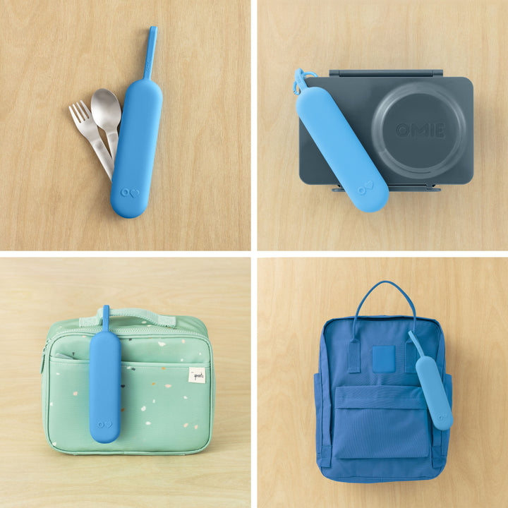 OmieBox UP Pod & Utensil Set Azure