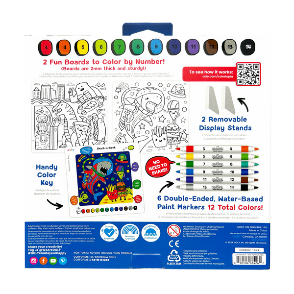 Colortopia Color By Number Paint Marker Kit - Epic Adventures
