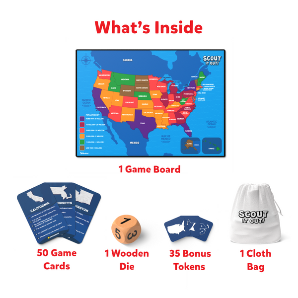 Scout it Out: The 50 States | Trivia Board Game