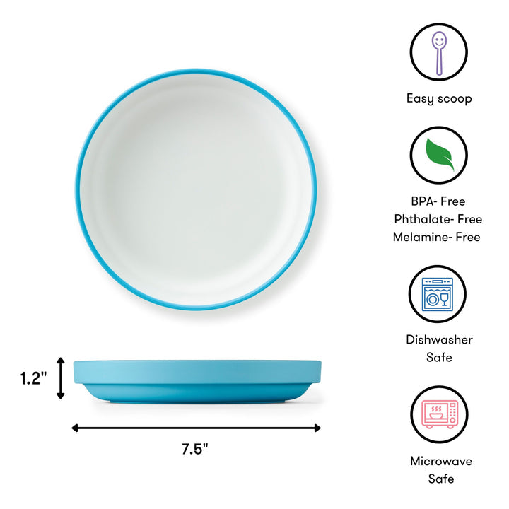 OMIE Easy Scoop Plate Set - 1 Plate + 1 Divider Blue