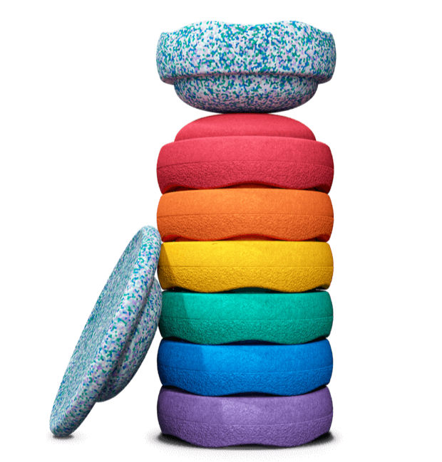 FREE SHIPPING SPECIAL!  Stapelstein® Winter Complete Rainbow Set with Free Balance Board