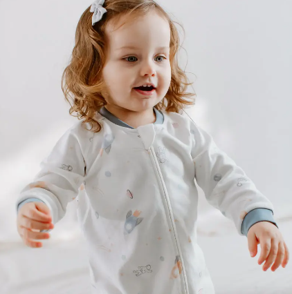 Organic Cotton Long Sleeve Footless Sleeper - Up and Away!