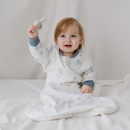 Organic Cotton Removable Long Sleeve Sleep Bag | 1.0 TOG - Up and Away!