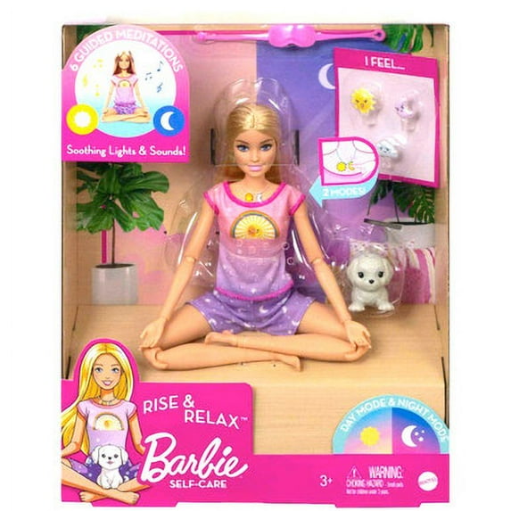 Barbie Self Care Rise and Relax Doll with Lights & Sounds, 11 in
