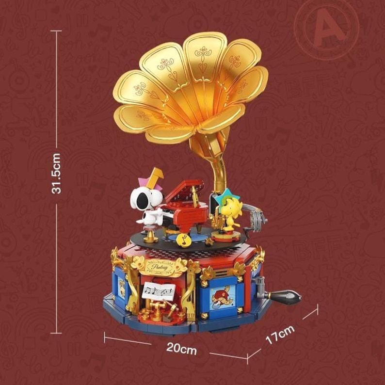 Peanuts Snoopy Phonograph Building Block Set