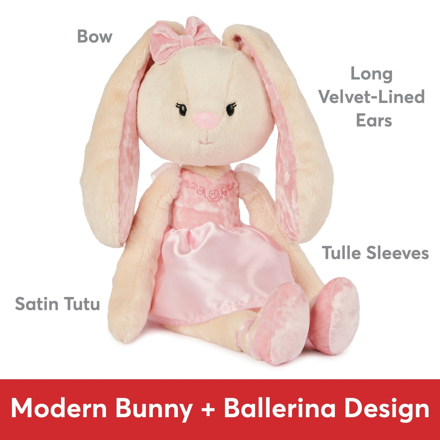 CURTSY THE BALLERINA BUNNY TAKE-ALONG FRIEND, 15 IN