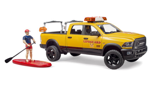 Bruder 02506 RAM 2500 Power Wagon Lifeguard w/ Figure, Stand-up Paddle and Light + Sound Module