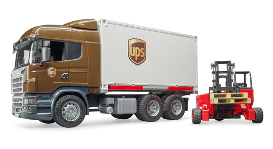 Bruder 03581 Scania R-Series UPS Logistics Truck w/ Forklift