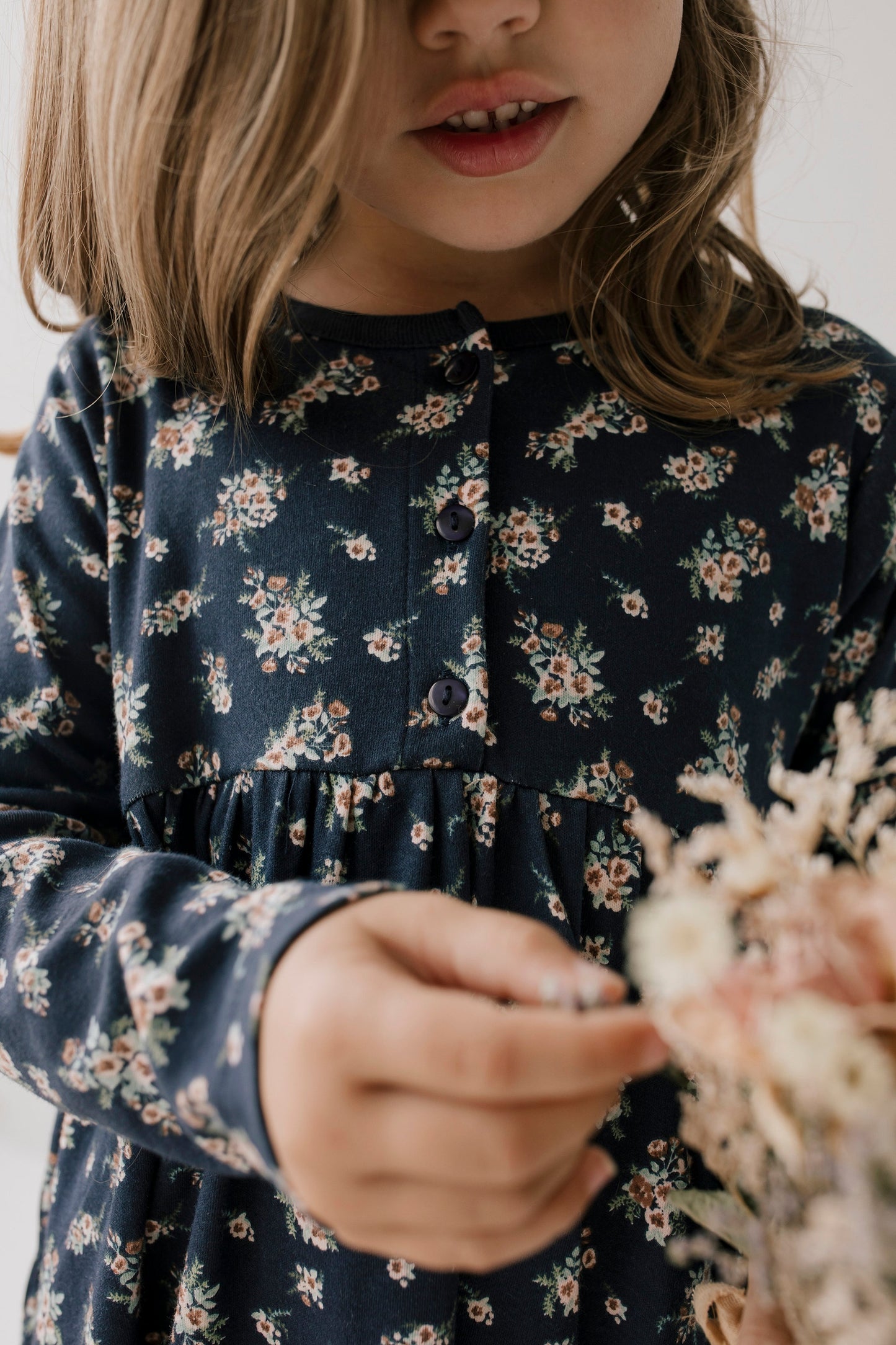 Organic Cotton Dress - Sapphire Floral