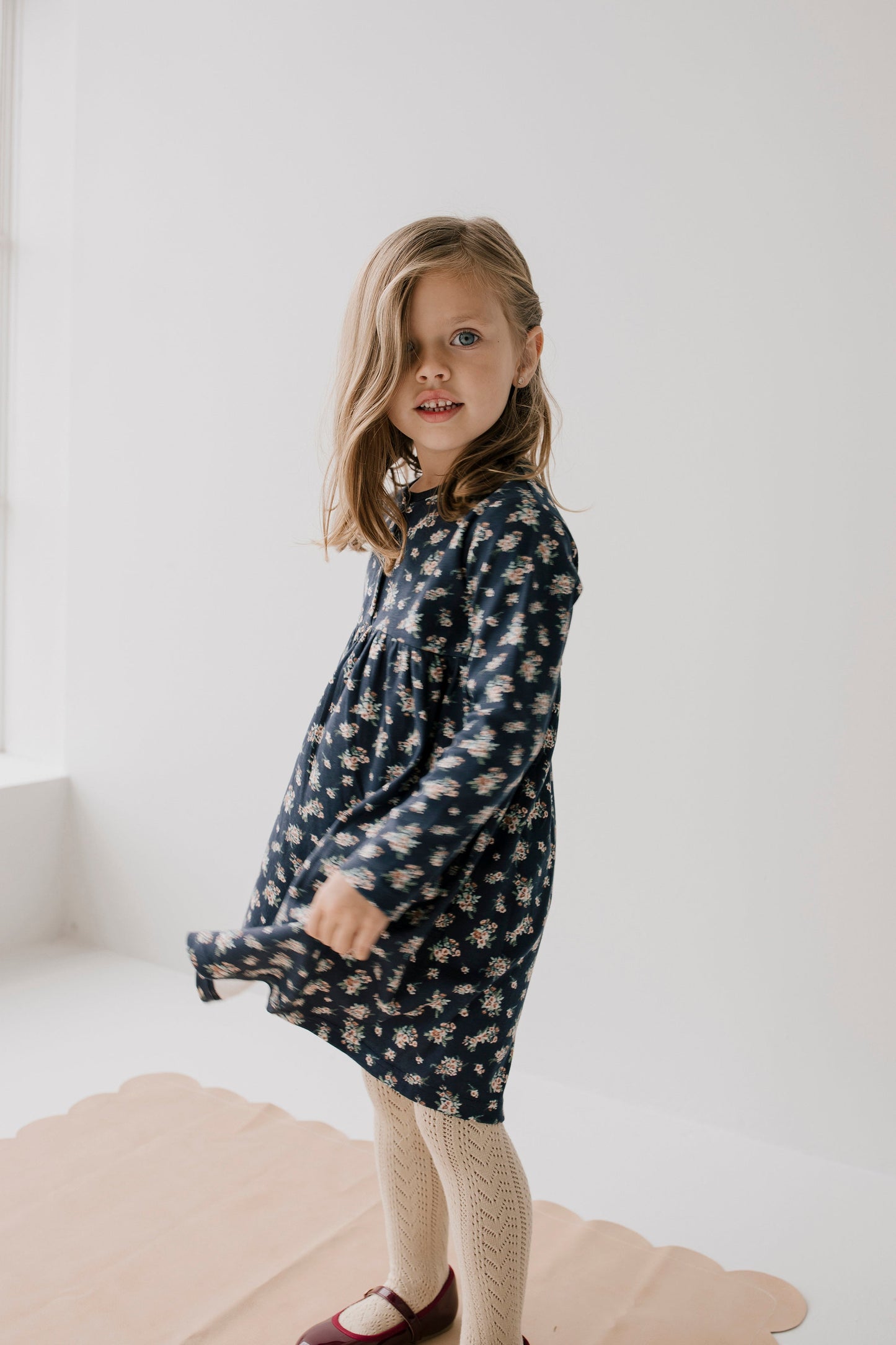 Organic Cotton Dress - Sapphire Floral