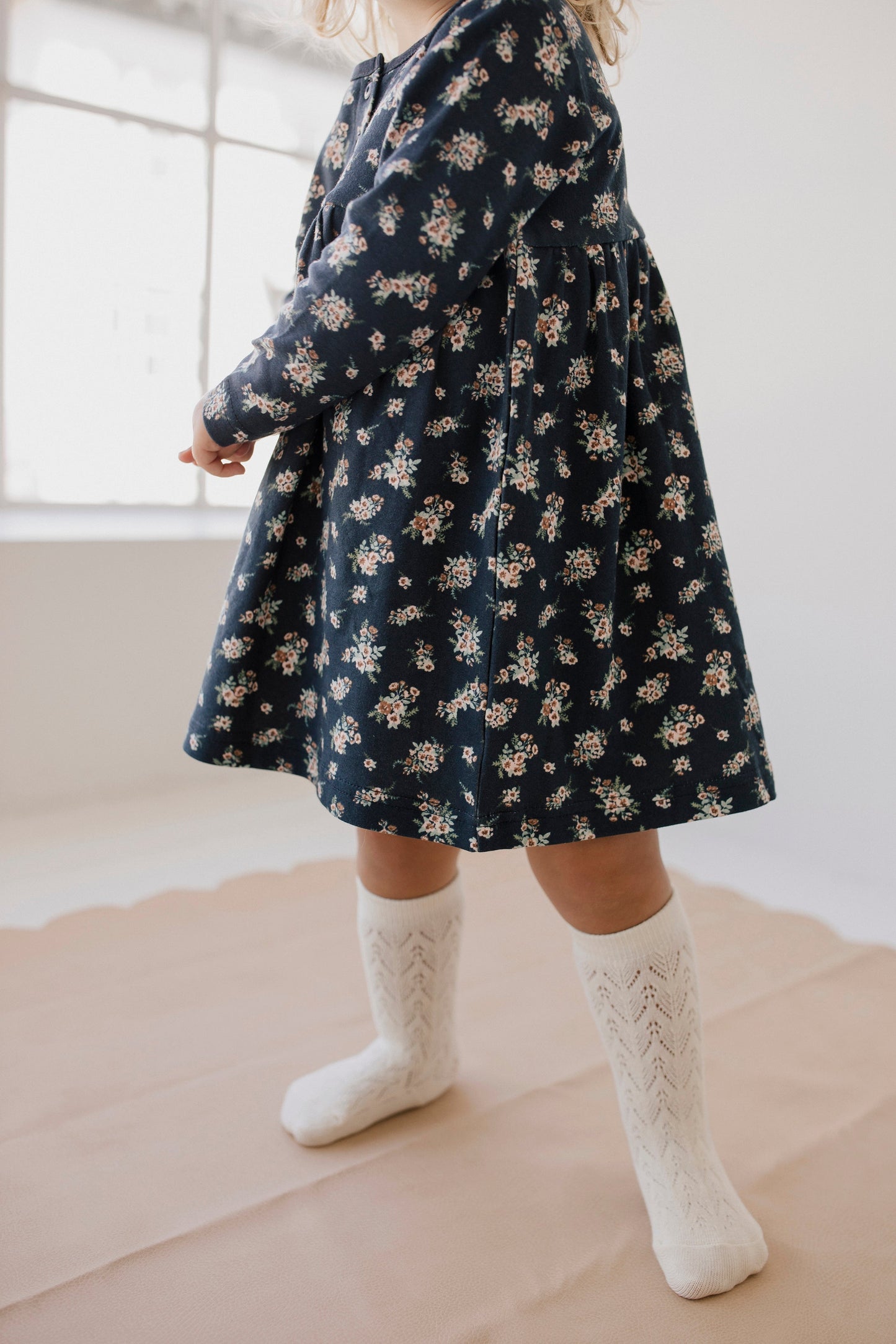 Organic Cotton Dress - Sapphire Floral