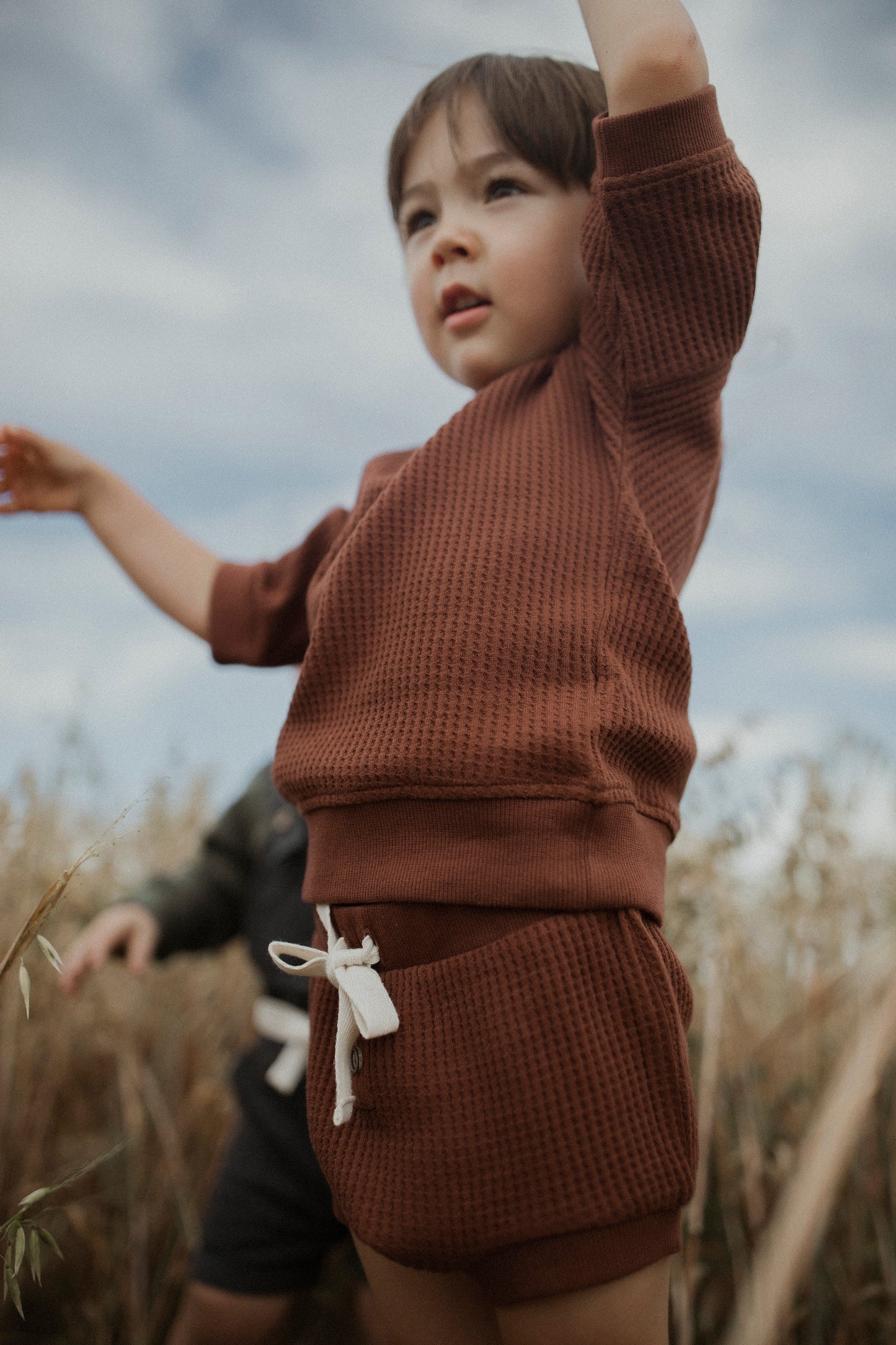 Organic Cotton Waffle Andy Top - Cherry