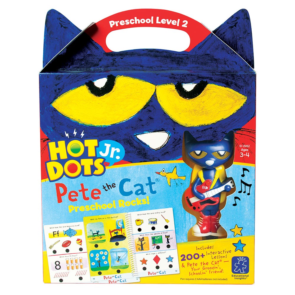 Hot Dots® Jr. Pete the Cat® Preschool Rocks! Set with Pete the Cat®—Your Groovin', Schoolin', Friend Pen