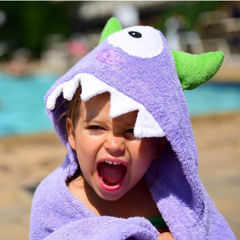 Monster One-eye Purple Hooded Towel