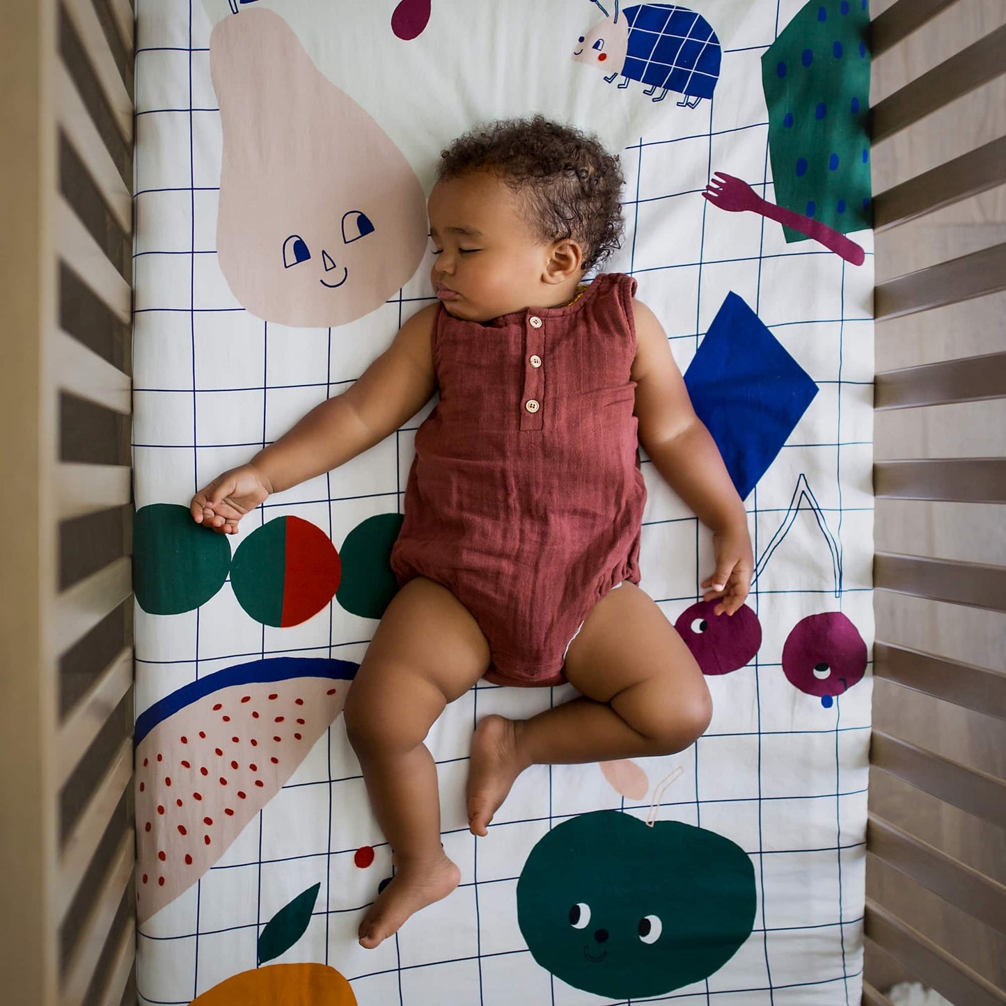 Cotton Sateen Crib Sheet: Picnic In The Park