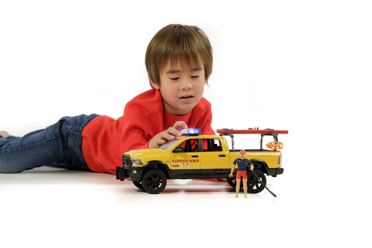 Bruder 02506 RAM 2500 Power Wagon Lifeguard w/ Figure, Stand-up Paddle and Light + Sound Module