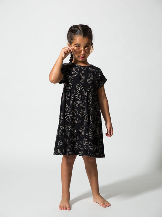 The Noa Dress Black Mix