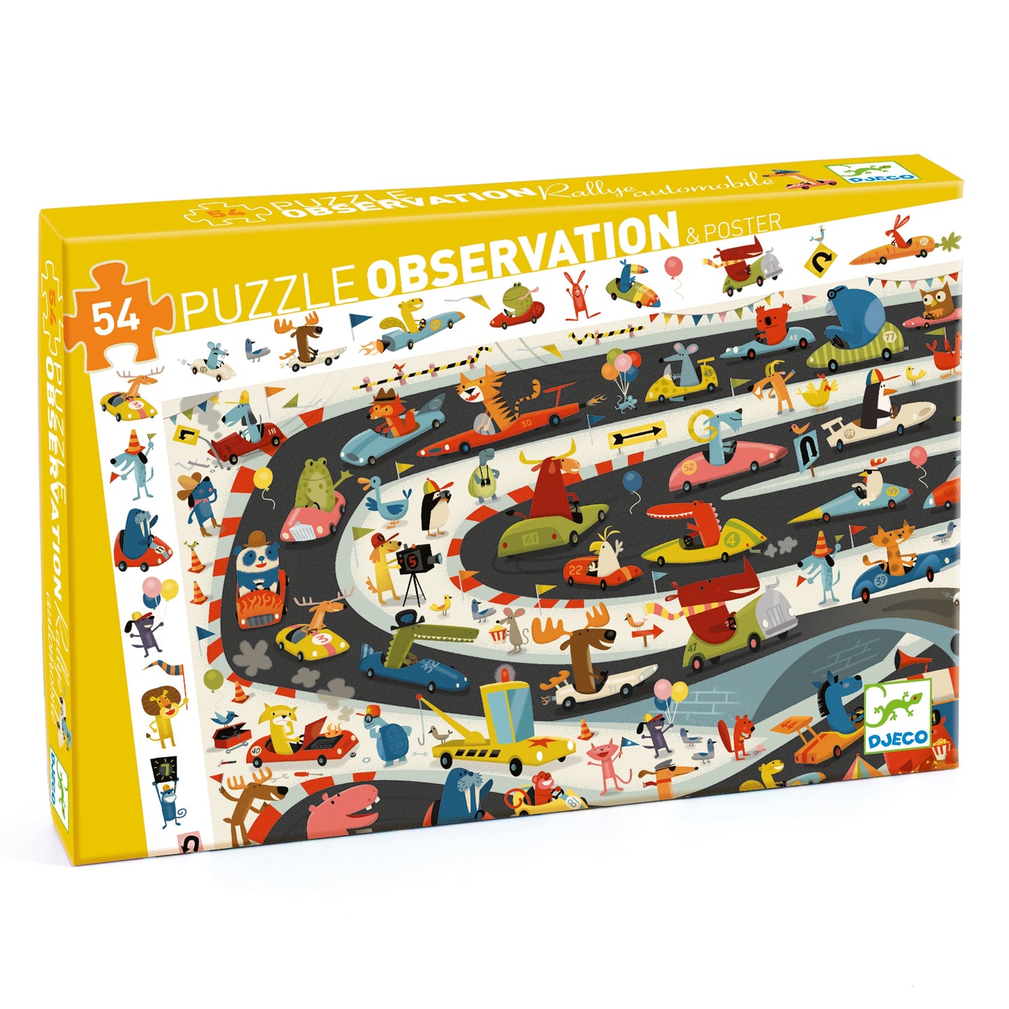 Automobile Rally 54pc Observation Jigsaw Puzzle + Poster